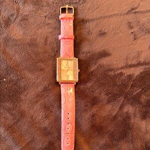 Strada Pink Leather Strap Watch